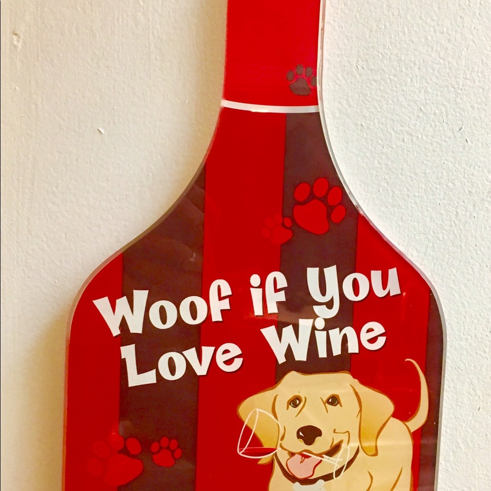 Unique decor or cutting board dog and wine lovers